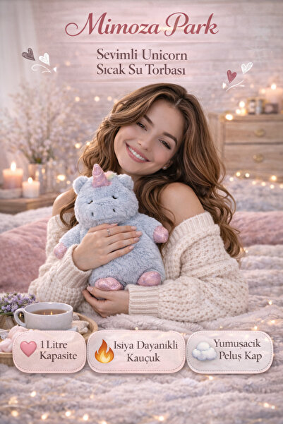 MİMOZA PARK Peluş Lux Çocuk UNİCORNLU Kahramanlı Sıcak Su Torbası 1 Litre