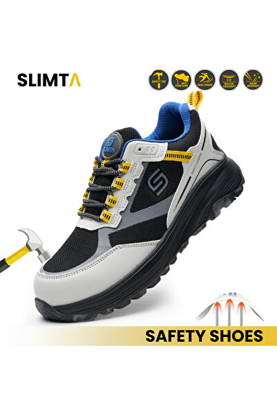 SLIMTA أحذية أمان شبكية خفيفة الوزن للرجال والنساء برأس فولاذي وتصميم رياضي ل...