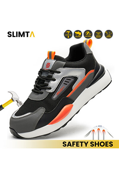 SLIMTA Safety Shoes for Men & Women Breathable Flying Woven Anti Smash Lightw...