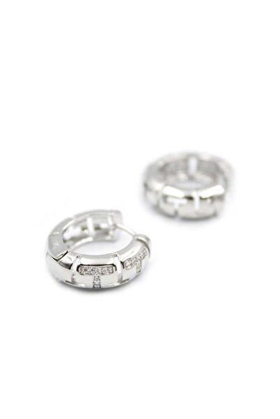 Royaleks Taşlı Halka Küpe - Gümüş