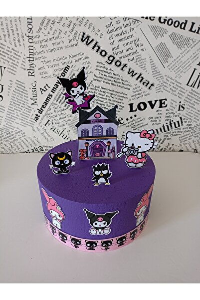 DAMLA PARTİ Kuromi Maket Pasta Tek Katlı , Kuromi Doğum Günü Parti Malzemeleri