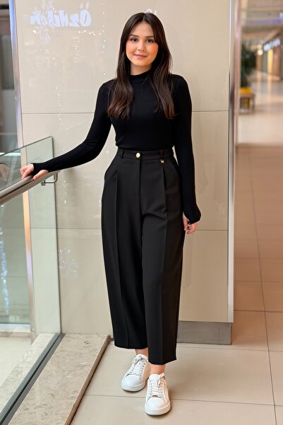 sentez giyim Sentez Roma Arkası Lastikli Pileli Pantolon