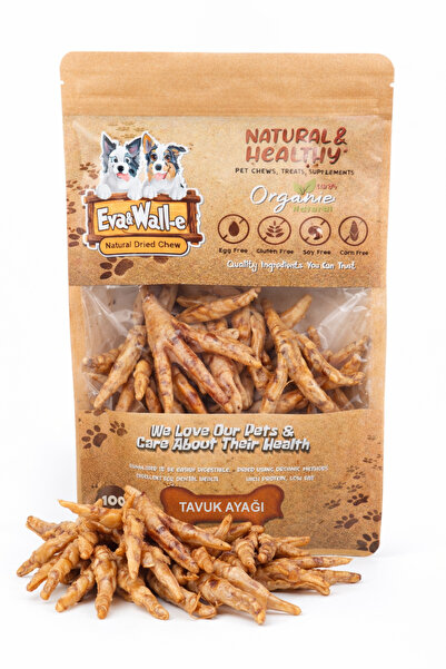 Eva & Wall-e Doğal Kurutulmuş Tavuk Ayağı | %100 Katkısız Köpek Ödülü – Küçük...