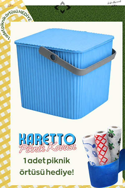 LİGROUND Karetto Rainbow Piknik Sepeti Kağıt Piknik Örtüsü Hediye Piknik Çantası