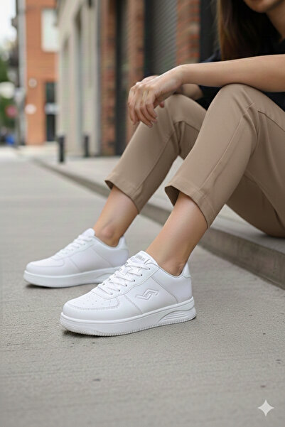 Jump - 21516 White Unisex Women's & Men's Memory Sole Sneaker Sports Shoes