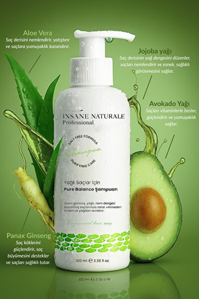 Insane Naturale Yağlı Saçlar İçin Arındırıcı ve Dengeleyici PURE BALANCE Şamp...