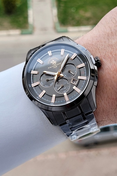 Santa Barbara Polo & Racquet Club Rose Black Color 45 mm Men's Wristwatch