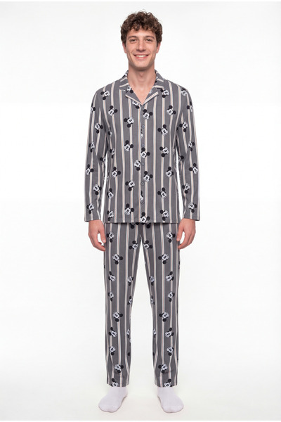 Penti Erkek Renkli Lic-Mickey Gömlek Pijama Takımı