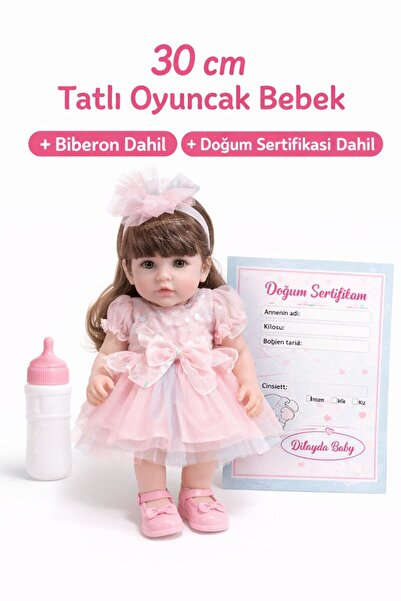 ZİVENTA 30CM Gerçekçi Et Bebek Aksesuarlı Gerçek Bebek Hissi %100 Silikon Yum...