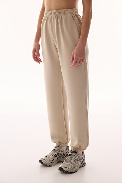 Penti Beige Silky Feel Zippered Jogger Pants