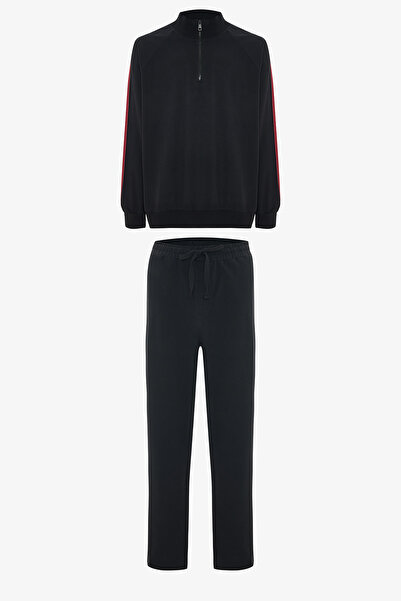 Penti Siyah Erkek Çizgili Oversize Jogger Pijama Takımı
