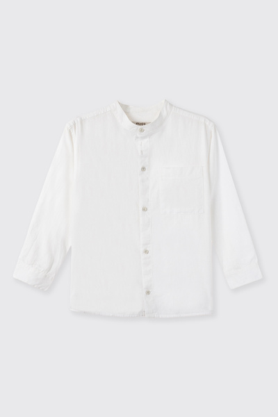 Panço Erkek Çocuk Keten Beyaz Gömlek