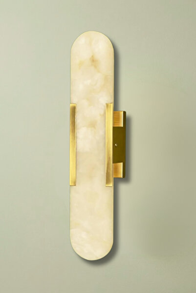 RONİSU AYDINLATMA LUNERA – Doğal Mermer 60 cm Duvar Aplik Eskitme RA-APLK-351...