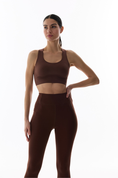Penti Sutien sport Flexline cu susținere medie Stretch-360 maro