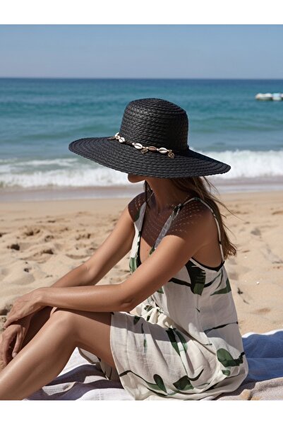 BY SCK قبعة نسائية من القش للشاطئ صيفية ذات جودة عالية - قابلة للطي - قابلة ل...
