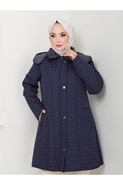 ESLEMNUR 90 cm Quilted Coat with Velbro Insulation Inside