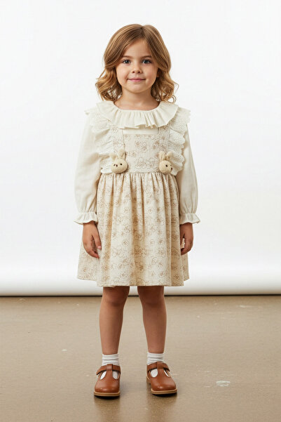Fulla Moda Girl's Dress with Rabbit Accessory Detail and Shirt