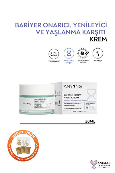 Anyong Bariyer Onarıcı, Yenileyici ve Yaşlanma Karşıtı Krem 50 ml ( Yeşil Çay...