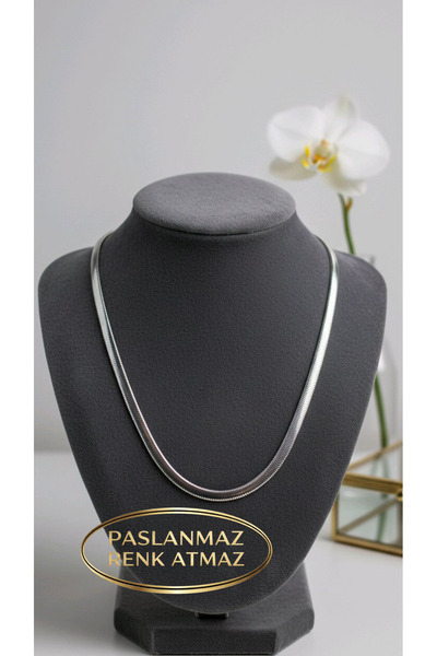 stainless steell 316 L Silver Snake Italian Stainless Steel Women's Necklace ...