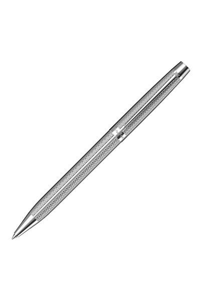 Scrikss 722w Herringbone Patterned Chrome Pen