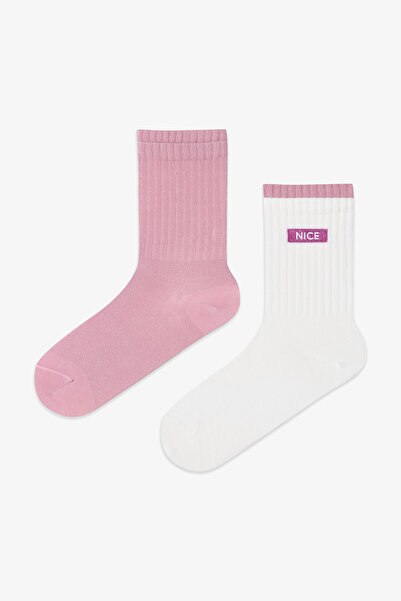 Penti 2 Çift Pamuklu Nice Dokuma Etiketli Soket Çorap