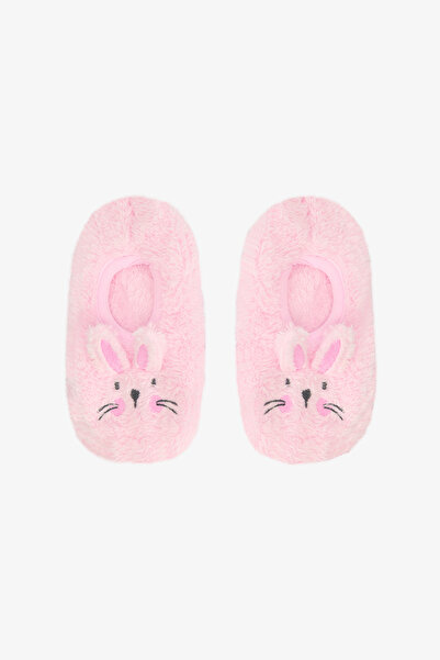 Penti Pink Girl's Rabbit Rabbit Embroidered Accessory Non-Slip Based Home Set