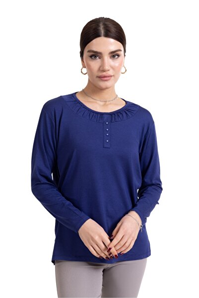 Mutlu City Noul sezon 2024 Bluză din bumbac pieptănat pentru mama, cu model s...