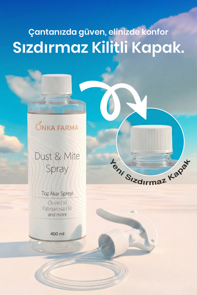 OnkaFarma Onka Farma Toz Akar Spreyi 400 ml Doğal Uçucu Yağ Içerikli Alerji Önleyici Sprey