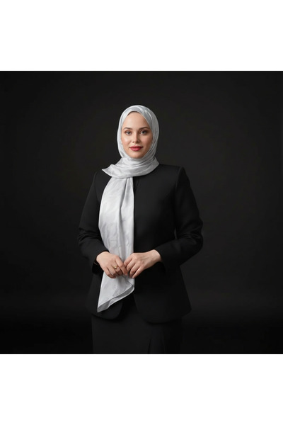 nevhare شال جاكار رمادي متموج