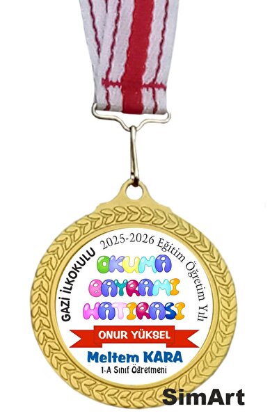 Madalya Okuma Bayramı Hatırası Okula Ve Isme Özel 2 Adet Trmdk144