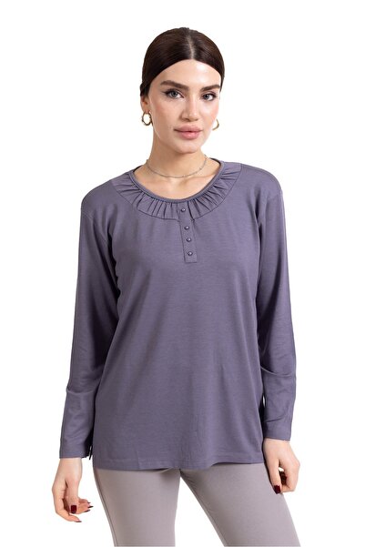 Mutlu City Νέα σεζόν 2023 Απλό σχέδιο με στρογγυλή λαιμόκοψη, χτενισμένη βαμβ...