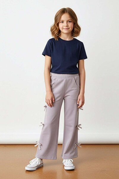 Fulla Moda Κοριτσίστικο παντελόνι με λεπτομέρεια κορδέλας