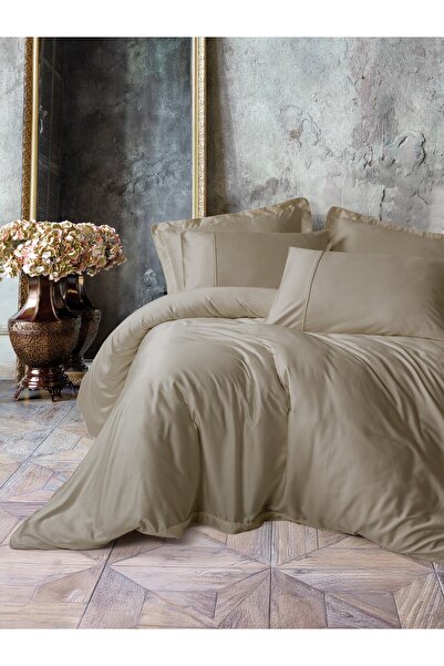Cotton Box Silky Saten King Size Nevresim Takımı Bej