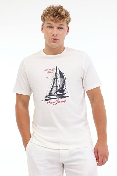 Kinetix تي شيرت ML ETCOR 11MRN200 5FX أبيض للرجال بأكمام قصيرة