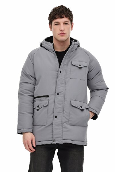 Kinetix Ml Coms 3Kx-Prkcot-04 5Pr Dark Gray Men's Long Coat