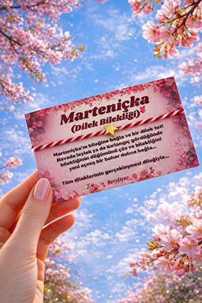 BeryDenz Yıldızlı Marteniçka Kartlı Hediye Paketli Şans Bilekliği