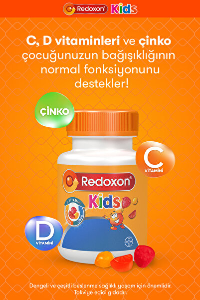 Redoxon Kids Çiğnenebilir C Vitamini, D Vitamini ve Çinko Takviye Edici Gıda 60 adet