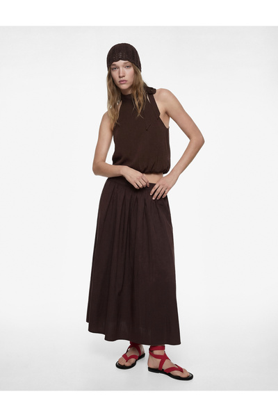 Koton Шифонна блуза без ръкави с връзки на врата и деколте тип халтер