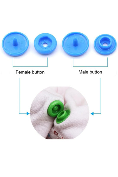 SeraSelin White Snap Fasteners, Large Size T8 Snap Fasteners, 3 Sets, 14.1 mm Plastic White Snap Fasteners