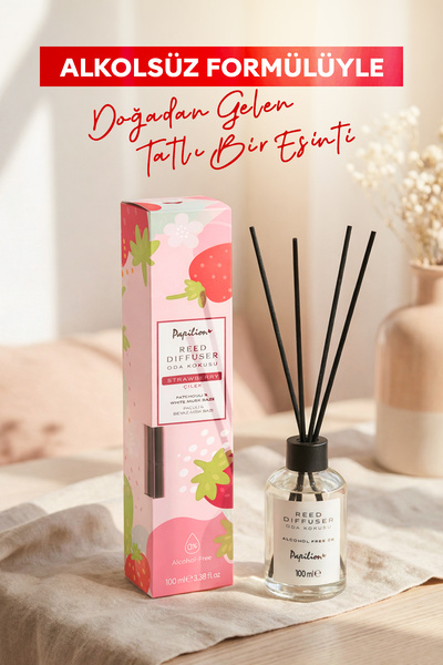 Papilion Çubuklu Oda Kokusu Çilek Kokulu 100 ML Tatlı ve Ferah Kalıcı
