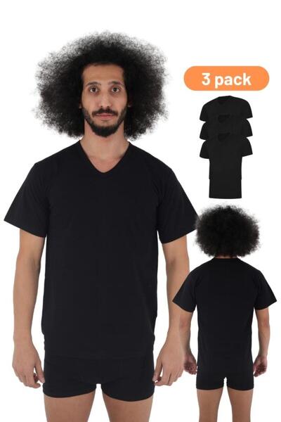 CNT Men's 3-Piece Slim Fit V-Neck Short Sleeve T-Shirt