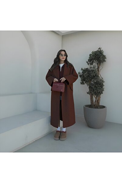 Toridas Kışlık Astarlı Detaylı Kadın Kaşmir Kaban