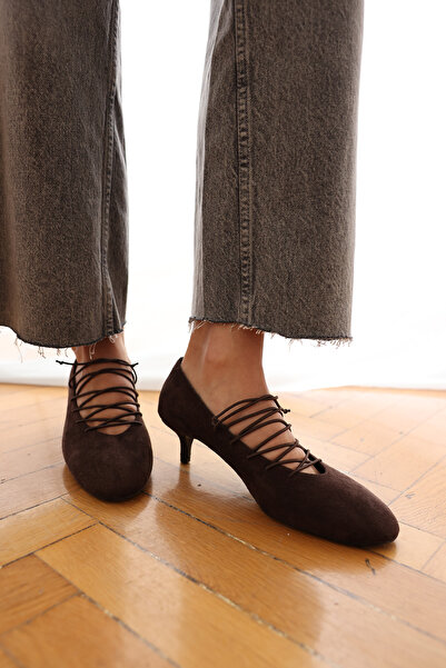 LUTVELIZADE Tocuri înalte 2605 - Tocuri scurte cu detaliu din dantelă, din pi...