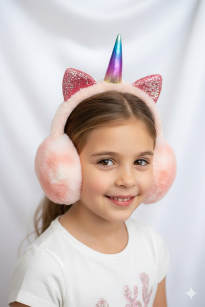 PETEK AKSESUAR Зимни наушници за момичета Unicorn за защита от студа