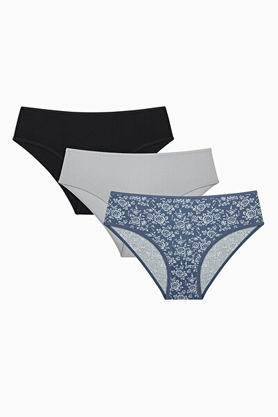 Penti Simple Roses Mehrfarbiges 3-teiliges Slip mit Slip