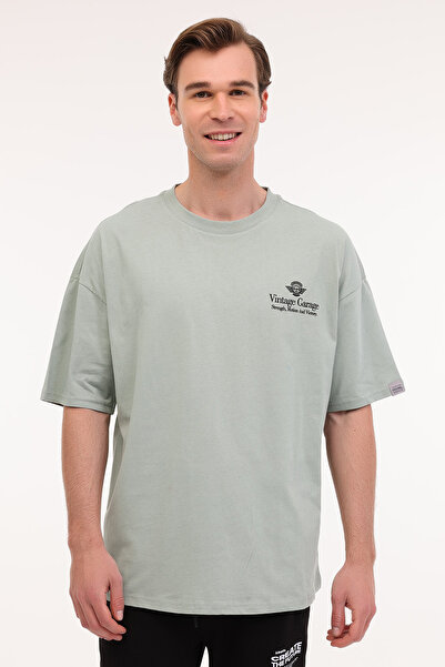 Kinetix ML ORDMU 11VNTG204 5FX Haki Erkek Kısa Kol T-Shirt