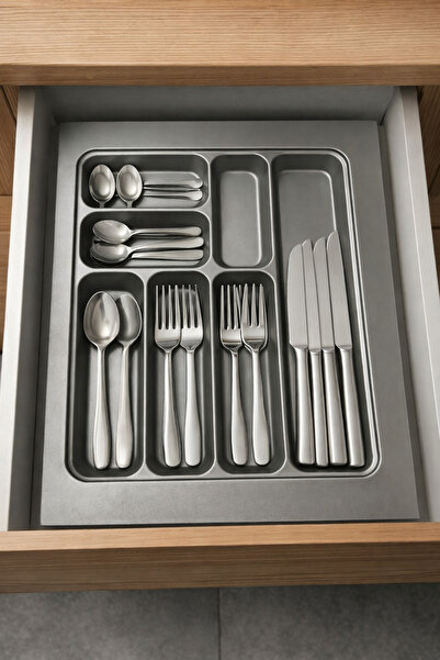 MEKA Spoon Holder Inside the Drawer Dark Gray Sandy Surface 42X49 Cuttable