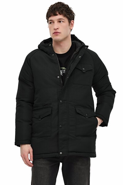 Kinetix Ml Coms 3Kx-Prkcot-04 5Pr Black Men's Long Coat