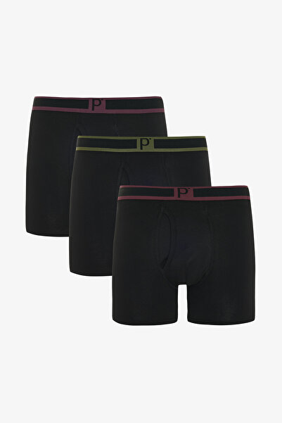 Penti Erkek Pamuklu 3lü Siyah Çok Renkli Boxer