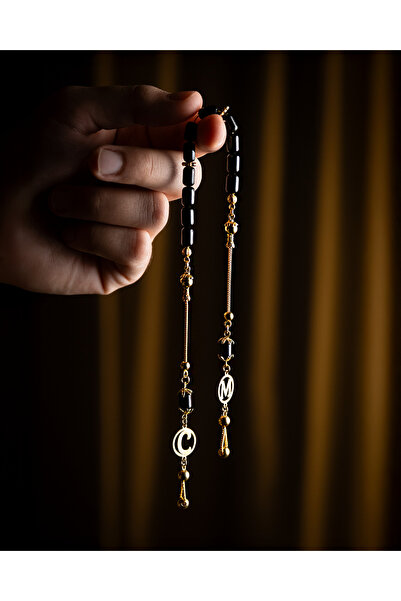 COLLECTION OF ROSARY Üstat İşçilikli Zaza Model Oltu Taşı -925 Ayar Gümüş Püs...